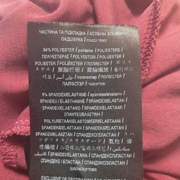 Guess Women's Burgundy V-Neck Dress Front Overlap Size S/CH - Picture 7 of 7